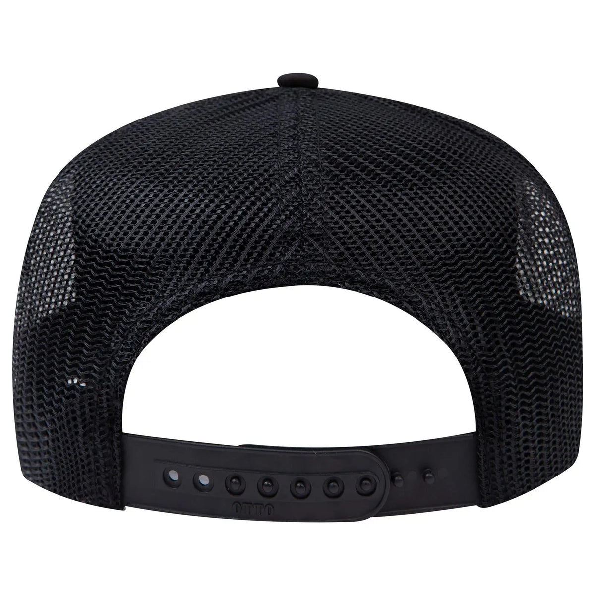 Otto 32-1 5 Panel Mid Profile Mesh Back Trucker Cap - Black - 7 3/8’’ - 5/8’’