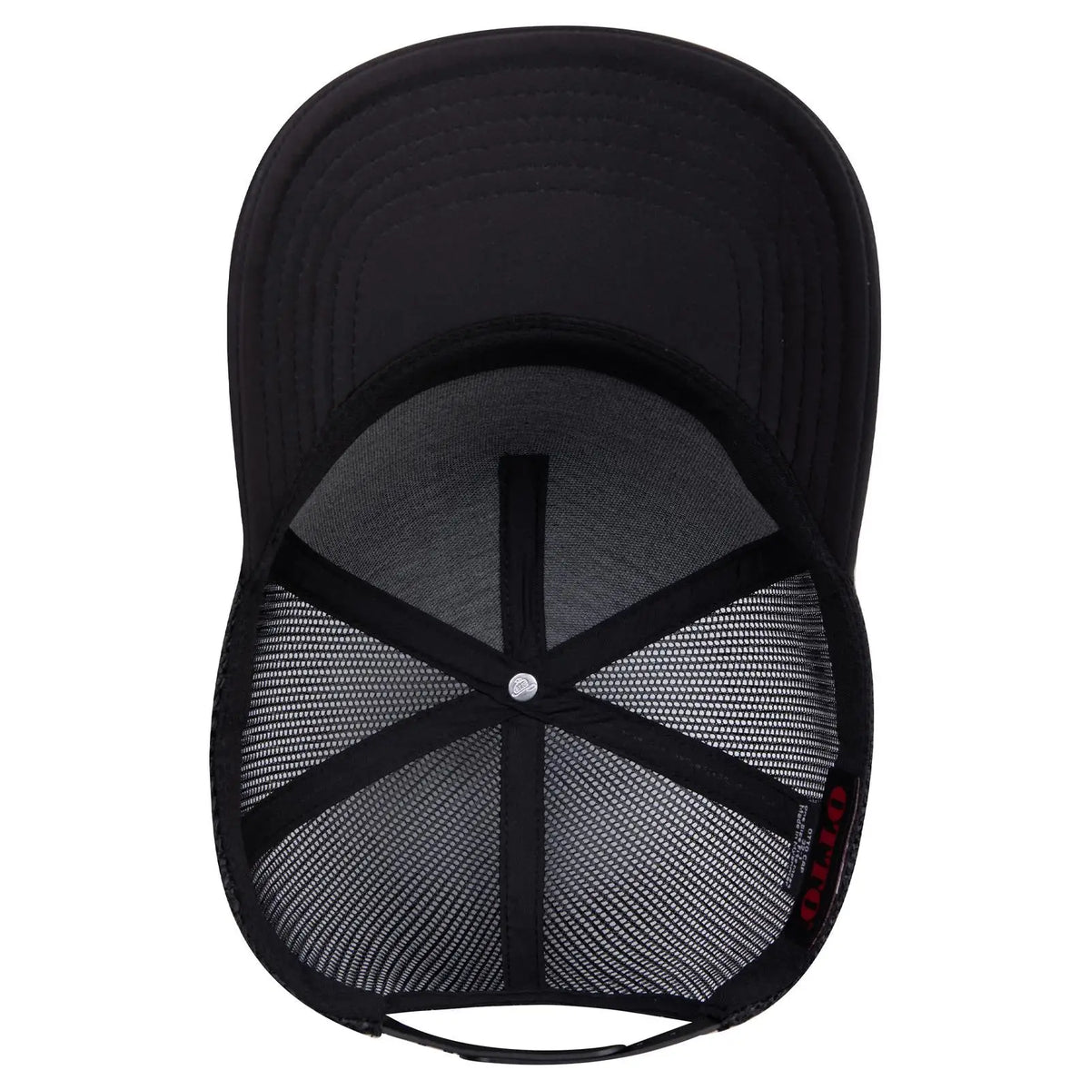 Otto 32-1 5 Panel Mid Profile Mesh Back Trucker Cap - Black - 7 3/8’’ - 5/8’’