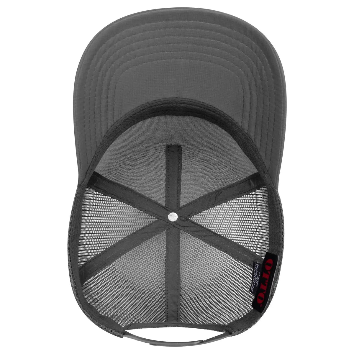 Otto 32-1 5 Panel Mid Profile Mesh Back Trucker Cap - Char. Gray - 7 3/8’’ - 5/8’’