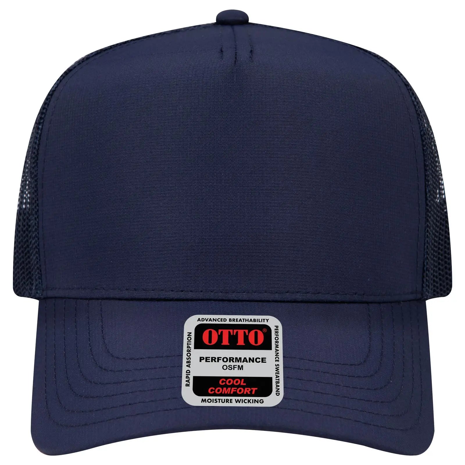 Otto 32-1 5 Panel Mid Profile Mesh Back Trucker Cap - Navy - 7 3/8’’ - 5/8’’