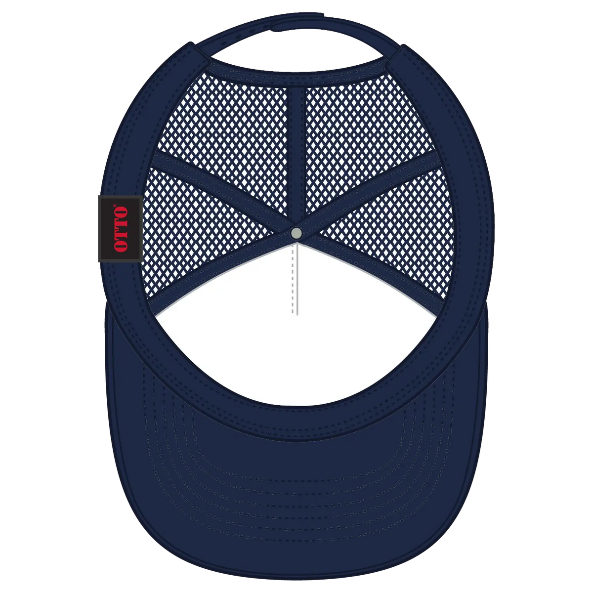 Otto 32-1 5 Panel Mid Profile Mesh Back Trucker Cap - Navy - 7 3/8’’ - 5/8’’