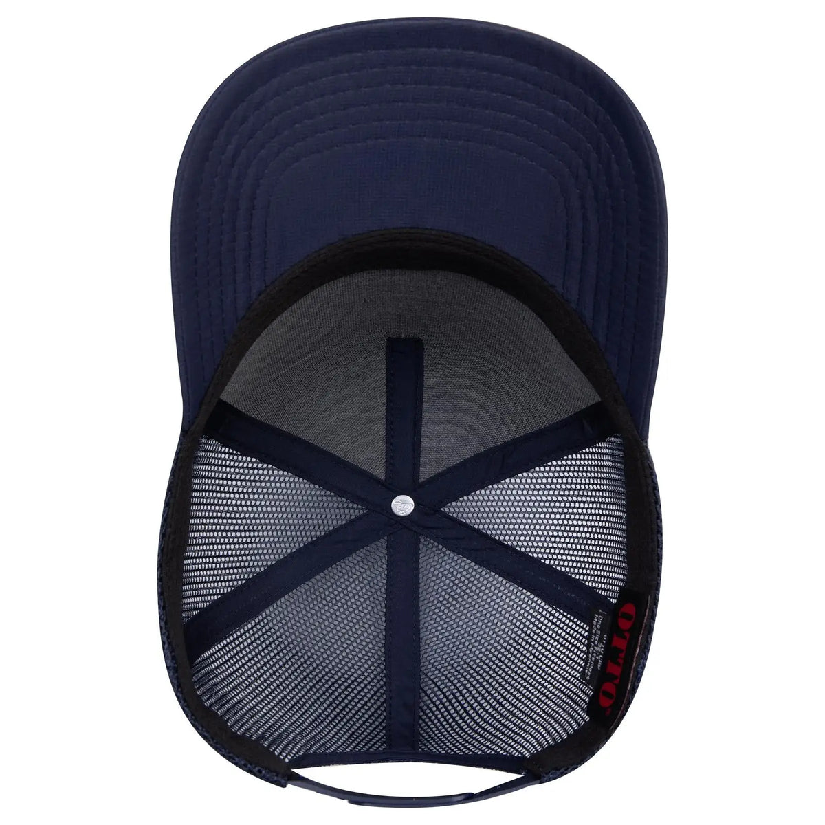 Otto 32-1 5 Panel Mid Profile Mesh Back Trucker Cap - Navy - 7 3/8’’ - 5/8’’