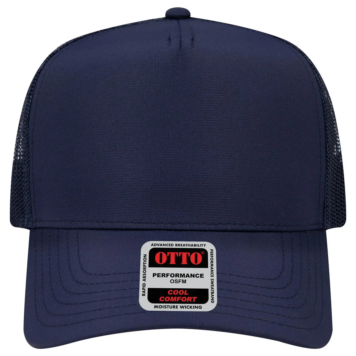 Otto 32-1 5 Panel Mid Profile Mesh Back Trucker Cap - Navy