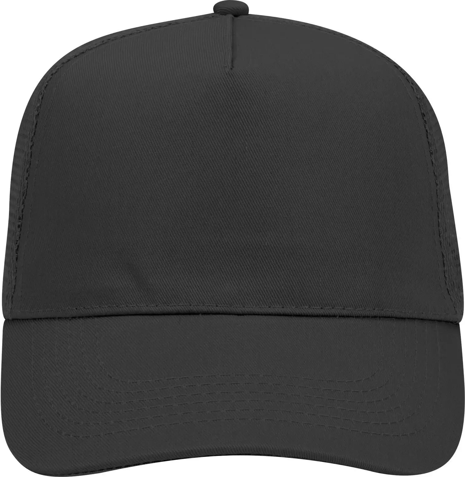 Otto 32-1104 5 Panel Mid Profile Mesh Back Trucker Cap - Black - 6 1/2’’ - 7 5/8’’