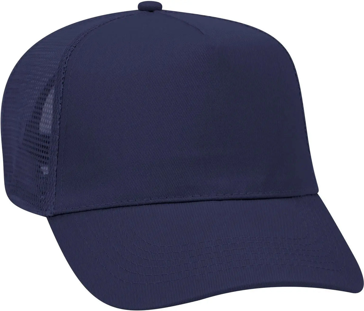 Otto 32-1104 5 Panel Mid Profile Mesh Back Trucker Cap - Navy - 6 1/2’’ - 7 5/8’’