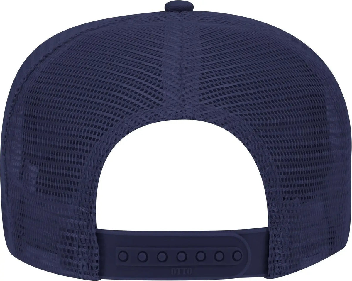 Otto 32-1104 5 Panel Mid Profile Mesh Back Trucker Cap - Navy - 6 1/2’’ - 7 5/8’’