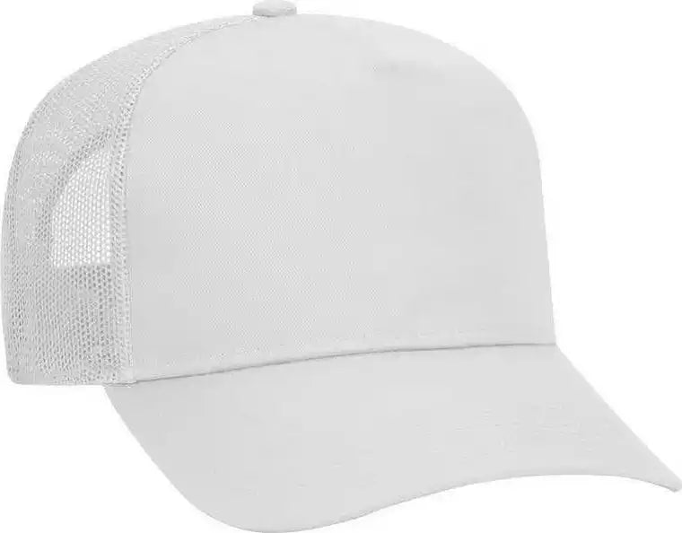 Otto 32-285 100% Nylon Mesh Back Cotton Twill 5 Panel Pro Style Cap - White - one Size Fits Most