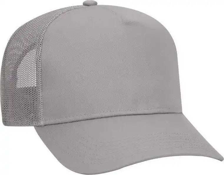 Otto 32-285 100% Nylon Mesh Back Cotton Twill 5 Panel Pro Style Cap - Gray - one Size Fits Most