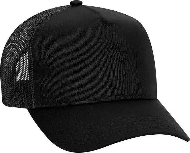 Otto 32 285 100% Nylon Mesh Back Cotton Twill 5 Panel Pro Style Cap Black / one Size Fits Most