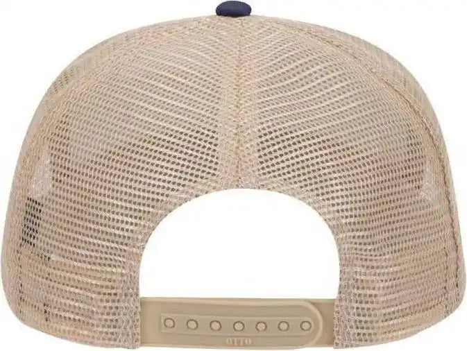Otto 32-285 100% Nylon Mesh Back Cotton Twill 5 Panel Pro Style Cap - Navy Khaki - one Size Fits Most