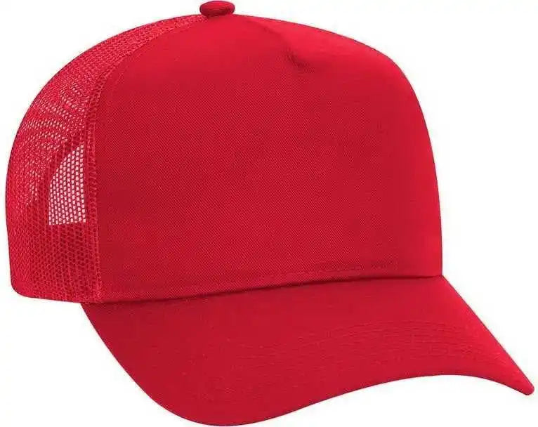 Otto 32 285 100% Nylon Mesh Back Cotton Twill 5 Panel Pro Style Cap Red / one Size Fits Most