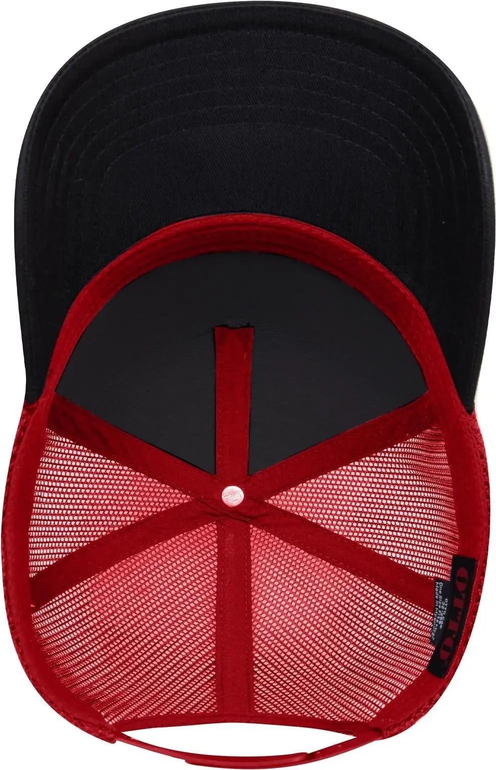 Otto 32-285 5 Panel Mid Profile Mesh Back Trucker Cap - Blk/red - 6 1/2’’ - 7 5/8’’