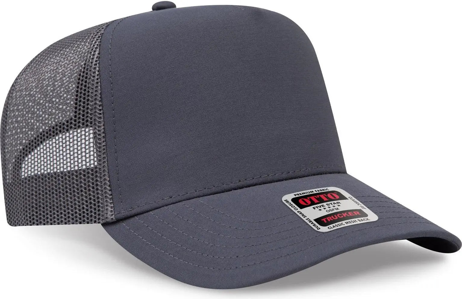 Otto 32-285 5 Panel Mid Profile Mesh Back Trucker Cap - Ch Gry - 6 1/2’’ - 7 5/8’’