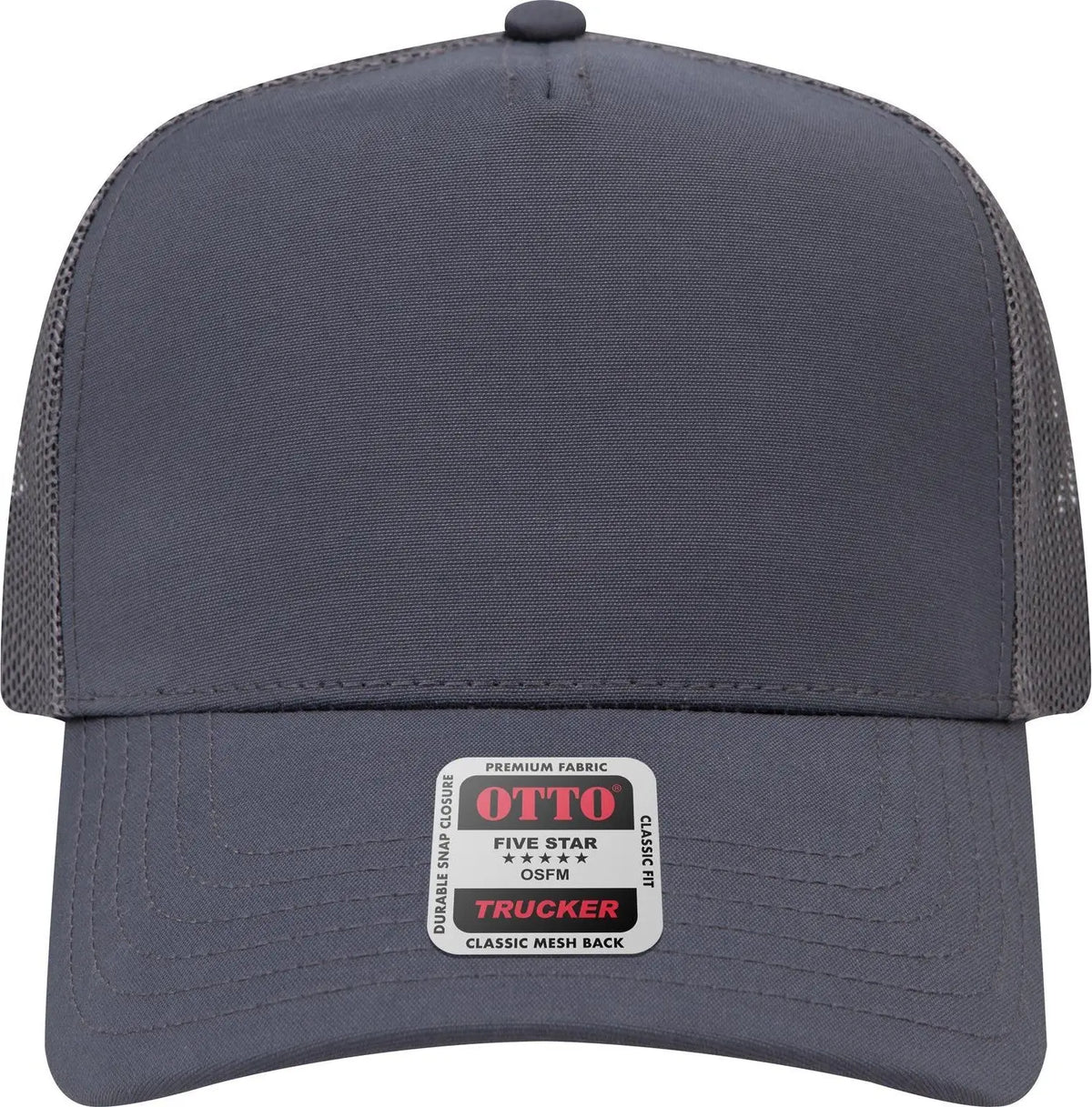 Otto 32-285 5 Panel Mid Profile Mesh Back Trucker Cap - Ch Gry - 6 1/2’’ - 7 5/8’’