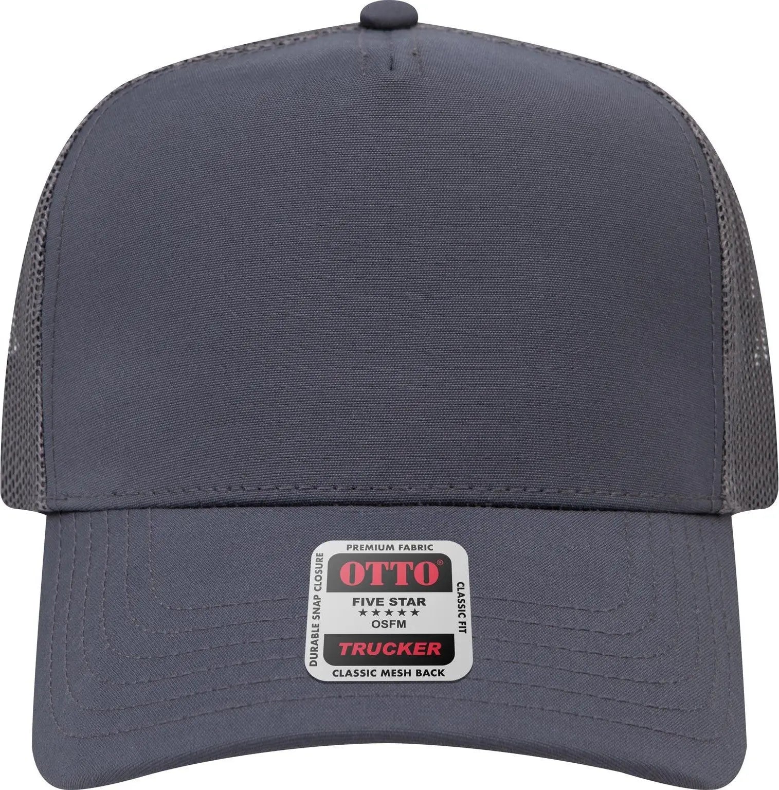 Otto 32-285 5 Panel Mid Profile Mesh Back Trucker Cap - Ch Gry - 6 1/2’’ - 7 5/8’’