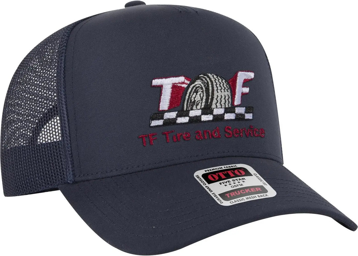Otto 32-285 5 Panel Mid Profile Mesh Back Trucker Cap - Char. Gray - 6 1/2’’ - 7 5/8’’