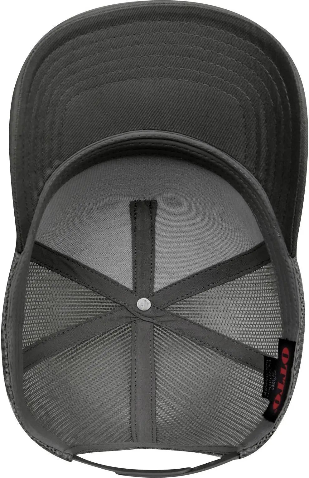 Otto 32-285 5 Panel Mid Profile Mesh Back Trucker Cap - Char. Gray - 6 1/2’’ - 7 5/8’’