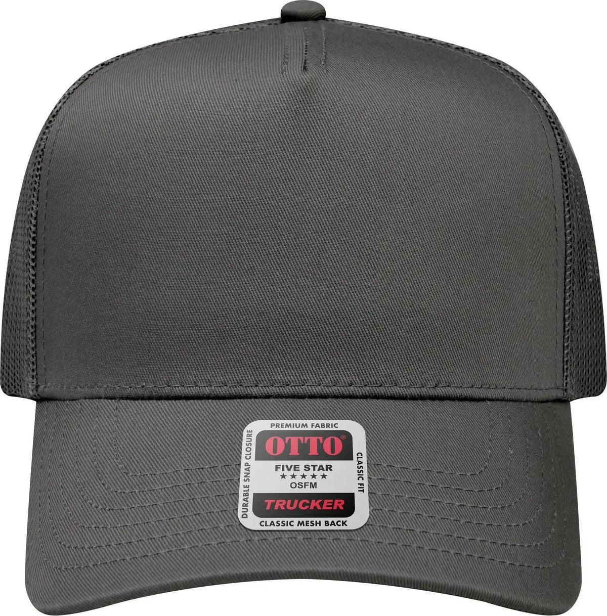 Otto 32-285 5 Panel Mid Profile Mesh Back Trucker Cap - Char. Gray