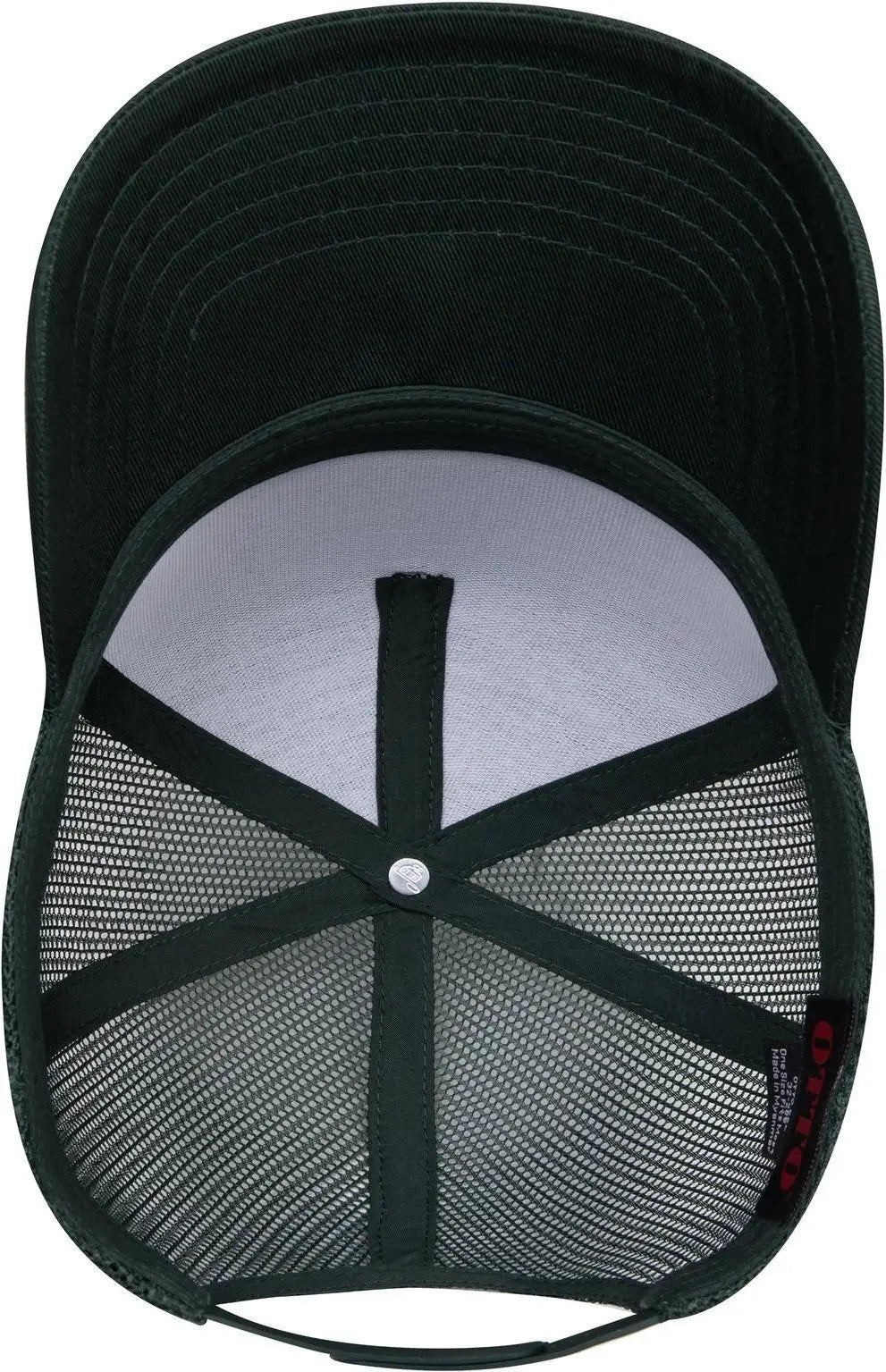Otto 32-285 5 Panel Mid Profile Mesh Back Trucker Cap - Dk. Green - 6 1/2’’ - 7 5/8’’