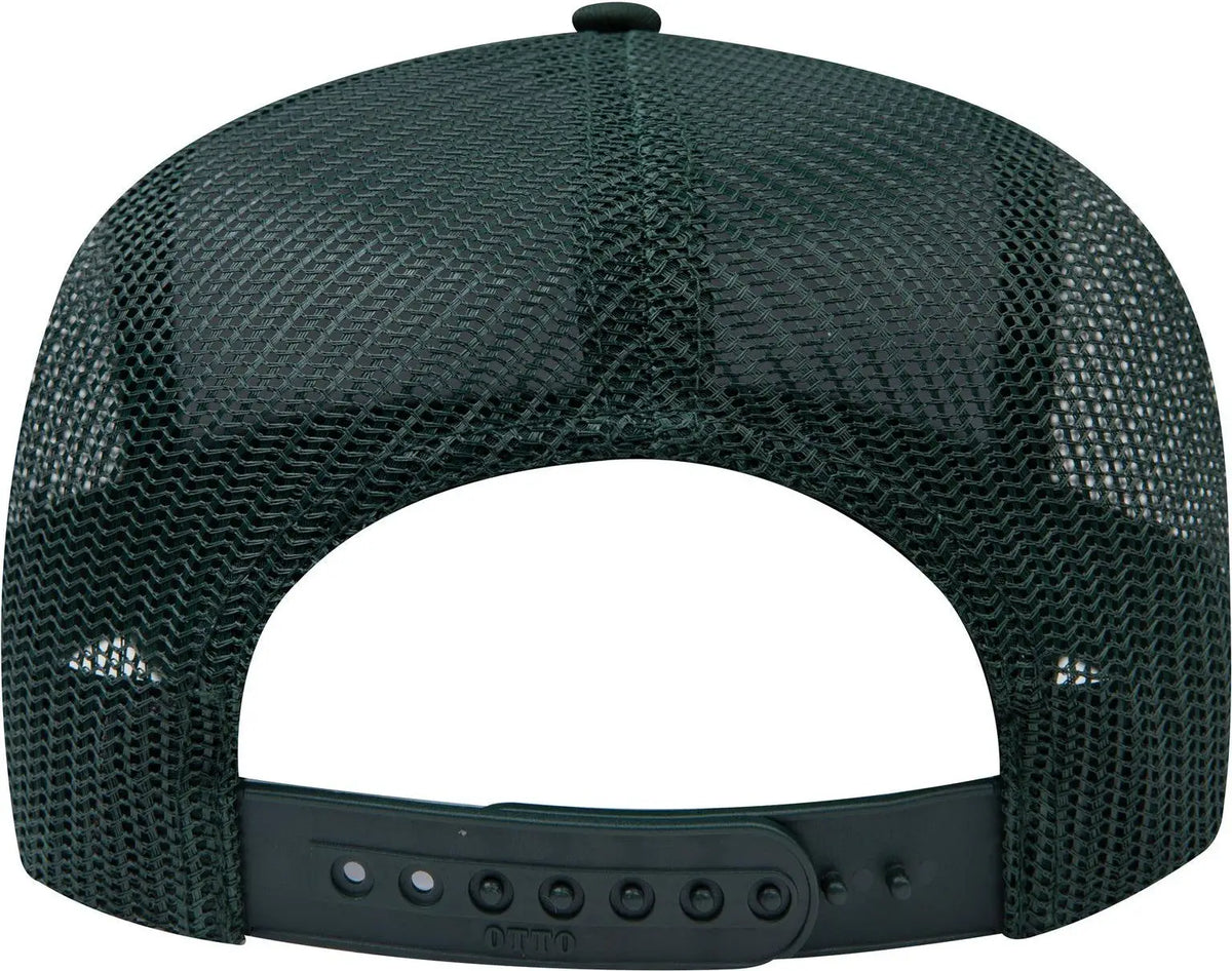 Otto 32-285 5 Panel Mid Profile Mesh Back Trucker Cap - Dk. Green - 6 1/2’’ - 7 5/8’’