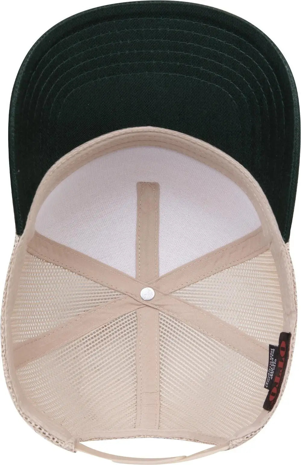 Otto 32-285 5 Panel Mid Profile Mesh Back Trucker Cap - Dk.grn/kha - 6 1/2’’ - 7 5/8’’