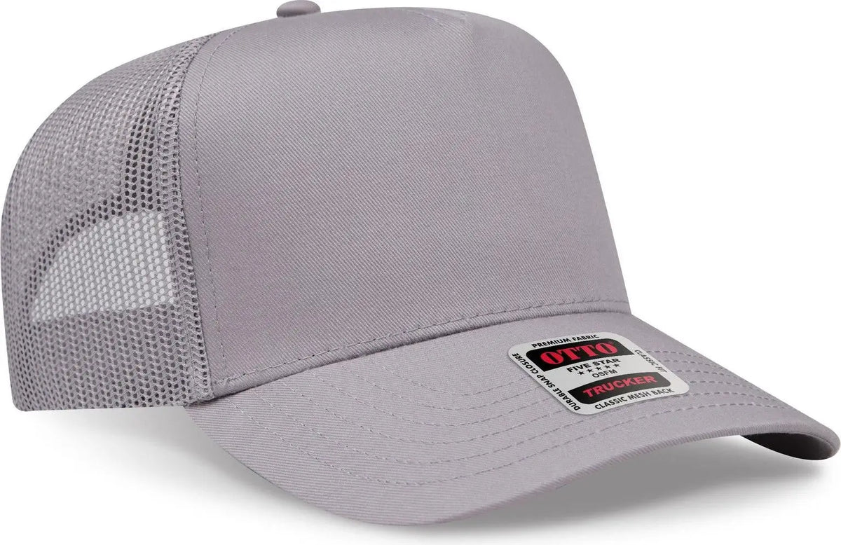Otto 32-285 5 Panel Mid Profile Mesh Back Trucker Cap - Gray - 6 1/2’’ - 7 5/8’’