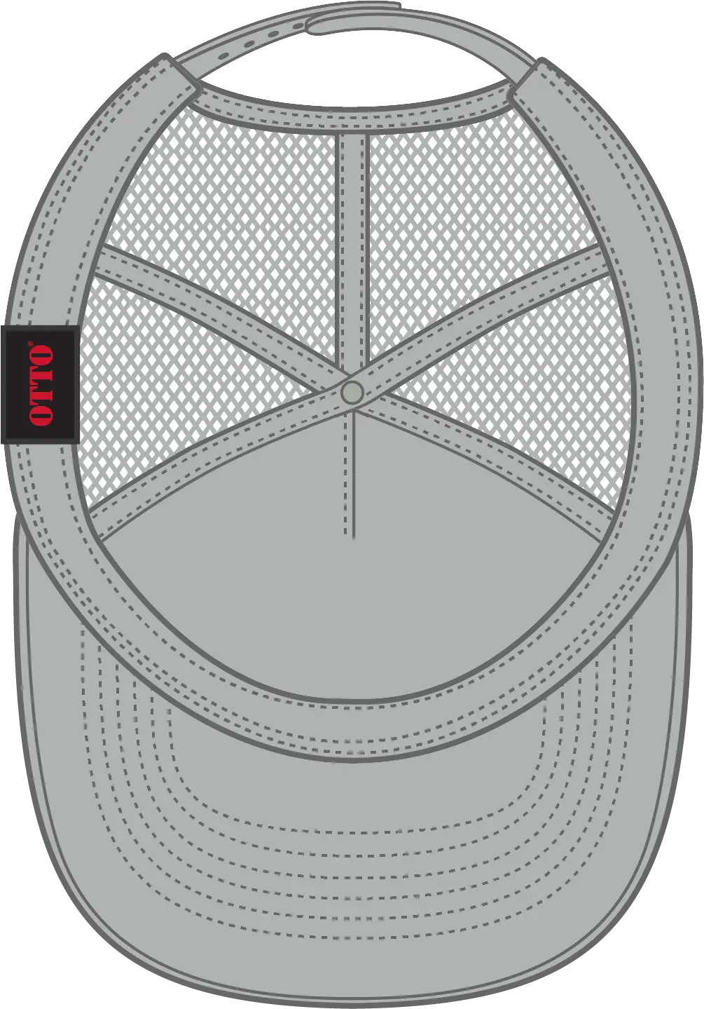 Otto 32-285 5 Panel Mid Profile Mesh Back Trucker Cap - Gray - 6 1/2’’ - 7 5/8’’
