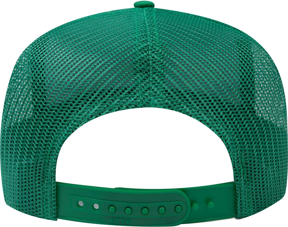 Otto 32-285 5 Panel Mid Profile Mesh Back Trucker Cap - Kelly - 6 1/2’’ - 7 5/8’’