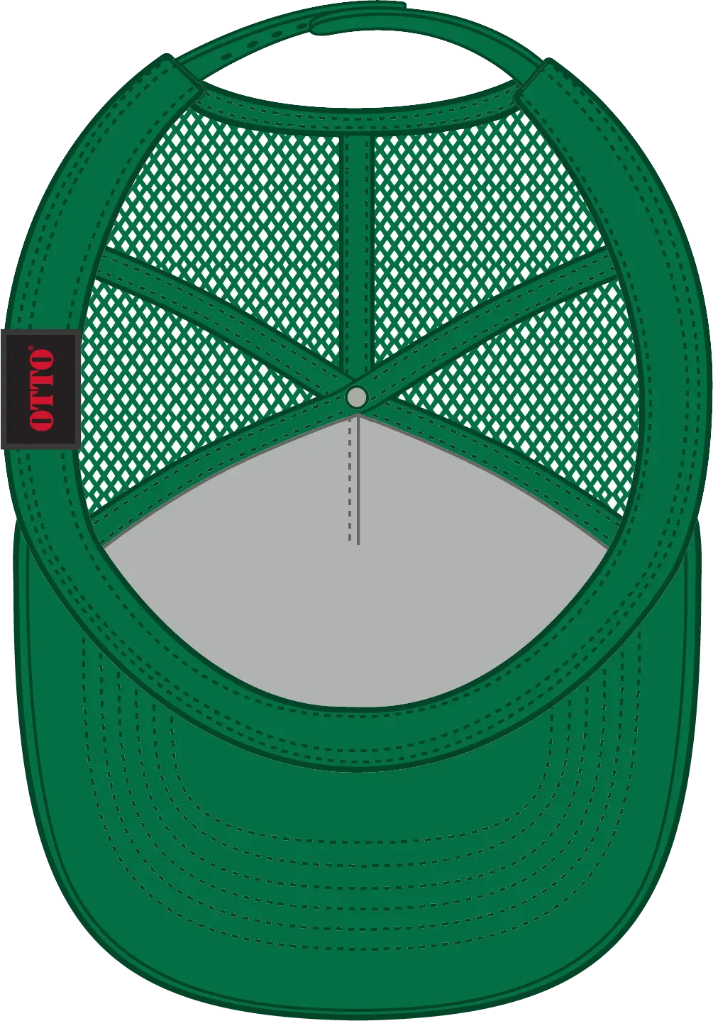 Otto 32-285 5 Panel Mid Profile Mesh Back Trucker Cap - Kelly - 6 1/2’’ - 7 5/8’’