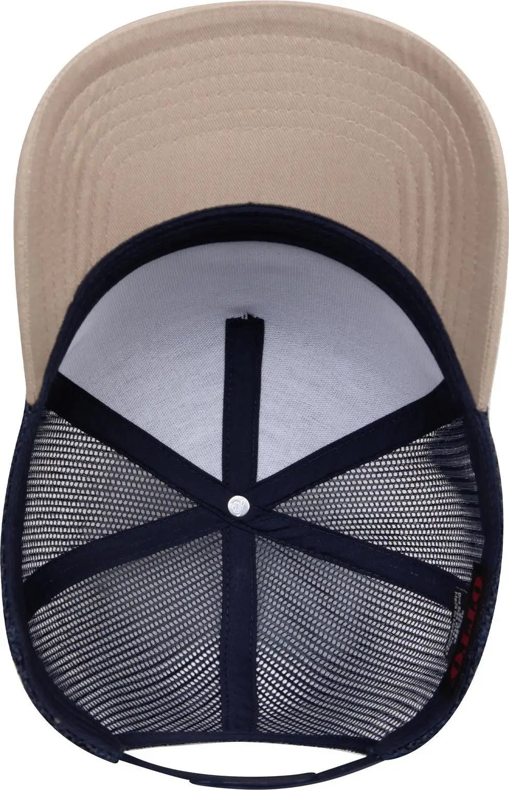 Otto 32-285 5 Panel Mid Profile Mesh Back Trucker Cap - Kha/nvy - 6 1/2’’ - 7 5/8’’