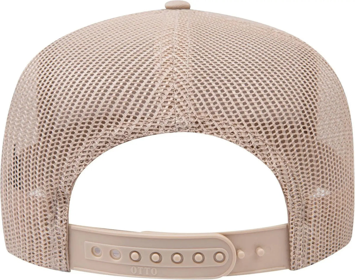 Otto 32-285 5 Panel Mid Profile Mesh Back Trucker Cap - Khaki