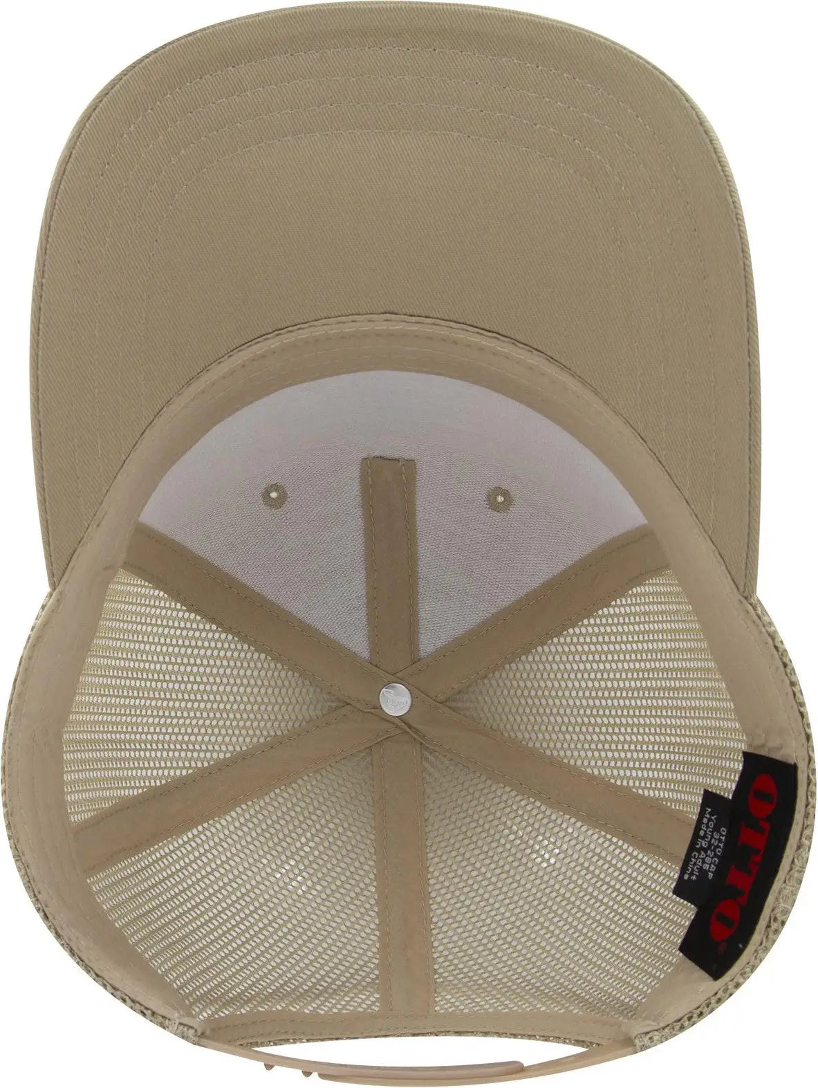 Otto 32-285 5 Panel Mid Profile Mesh Back Trucker Cap - Khaki