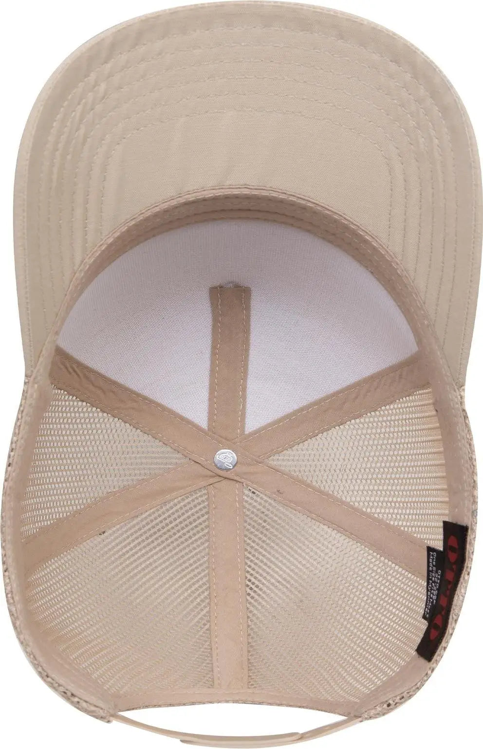 Otto 32-285 5 Panel Mid Profile Mesh Back Trucker Cap - Khk - 6 1/2’’ - 7 5/8’’