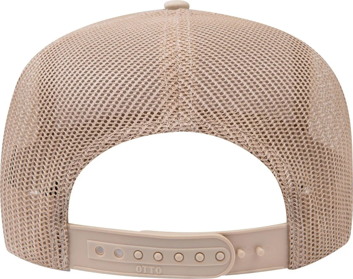Otto 32-285 5 Panel Mid Profile Mesh Back Trucker Cap - Khk - 6 1/2’’ - 7 5/8’’