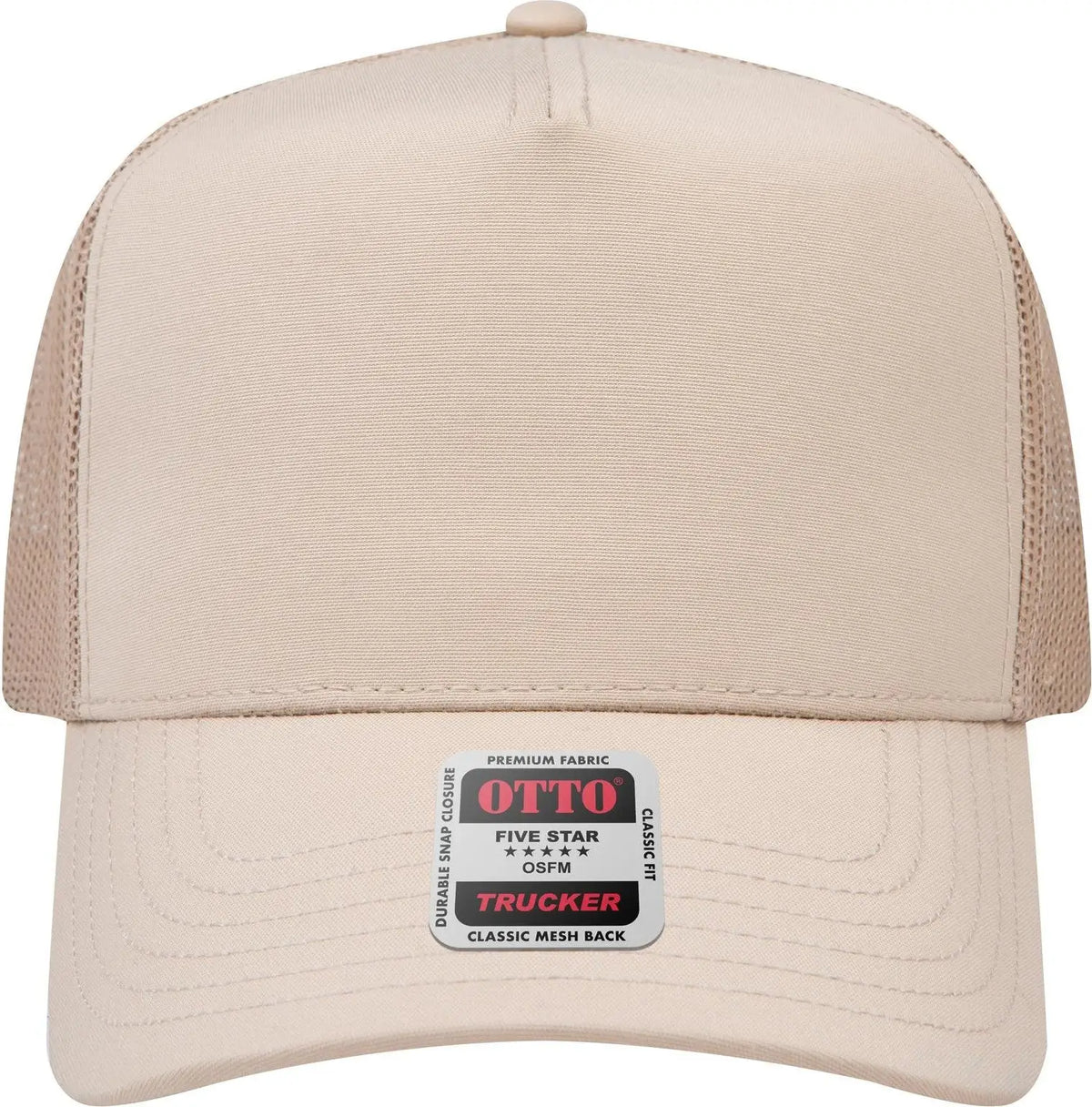 Otto 32-285 5 Panel Mid Profile Mesh Back Trucker Cap - Khk