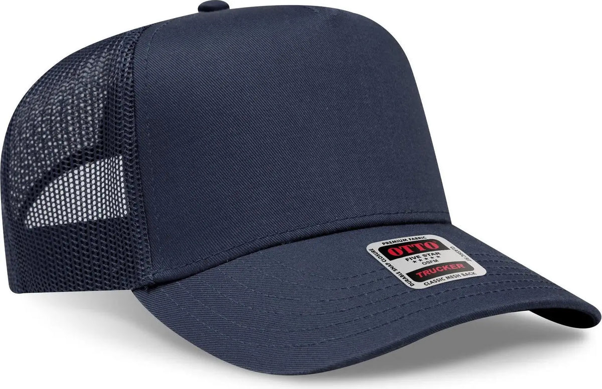 Otto 32-285 5 Panel Mid Profile Mesh Back Trucker Cap - Navy