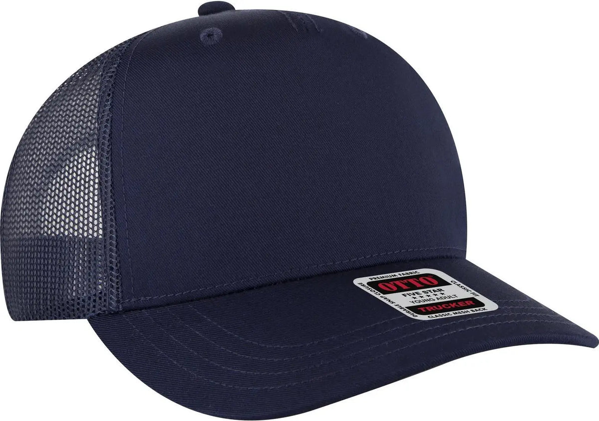 Otto 32-285 5 Panel Mid Profile Mesh Back Trucker Cap - Navy