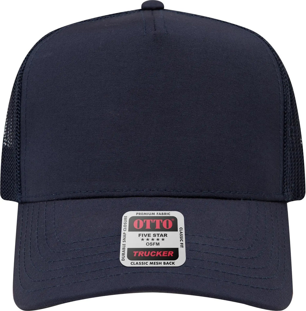 Otto 32-285 5 Panel Mid Profile Mesh Back Trucker Cap - Nvy