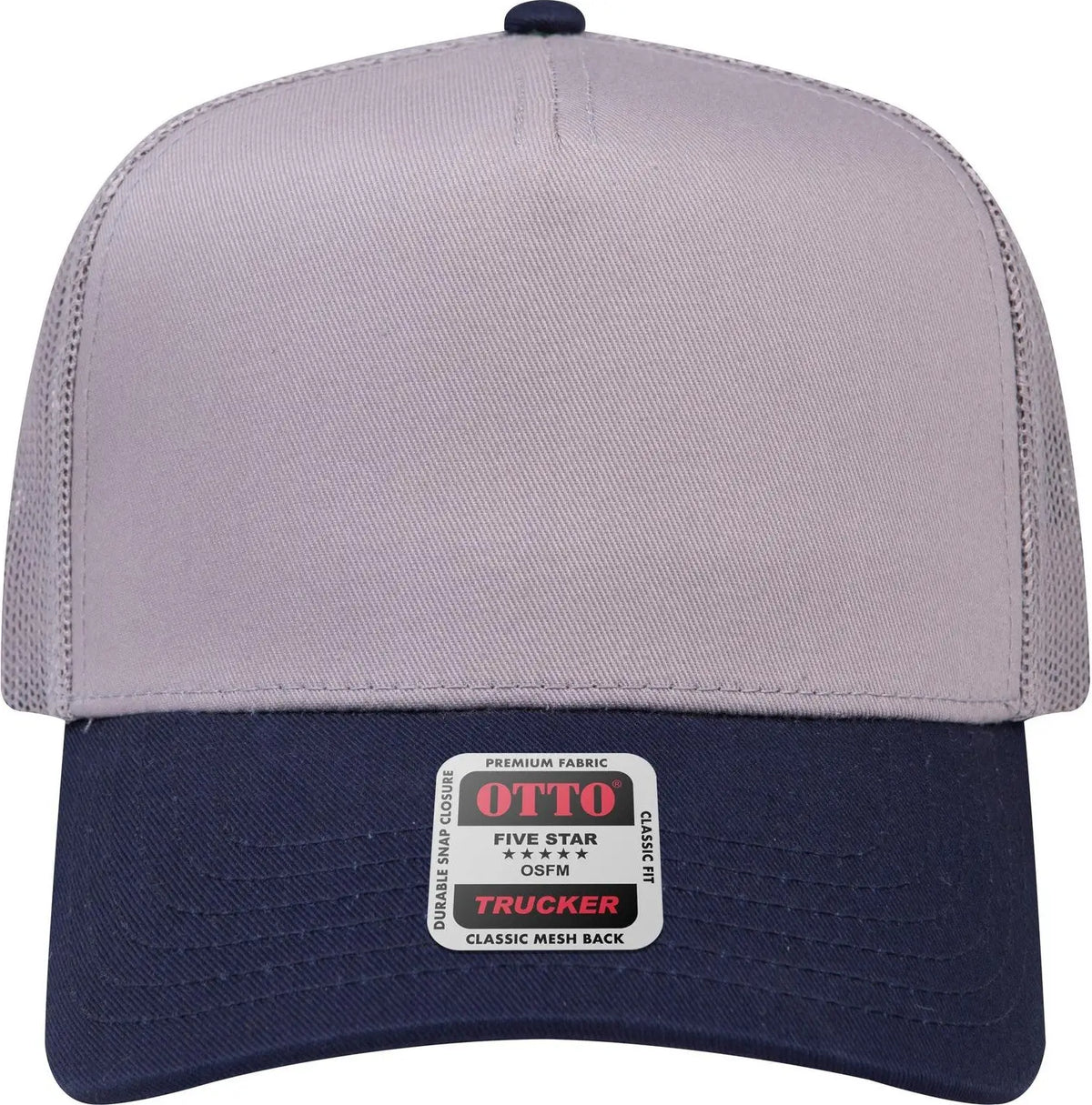 Otto 32-285 5 Panel Mid Profile Mesh Back Trucker Cap - Nvy/gry - 6 1/2’’ - 7 5/8’’