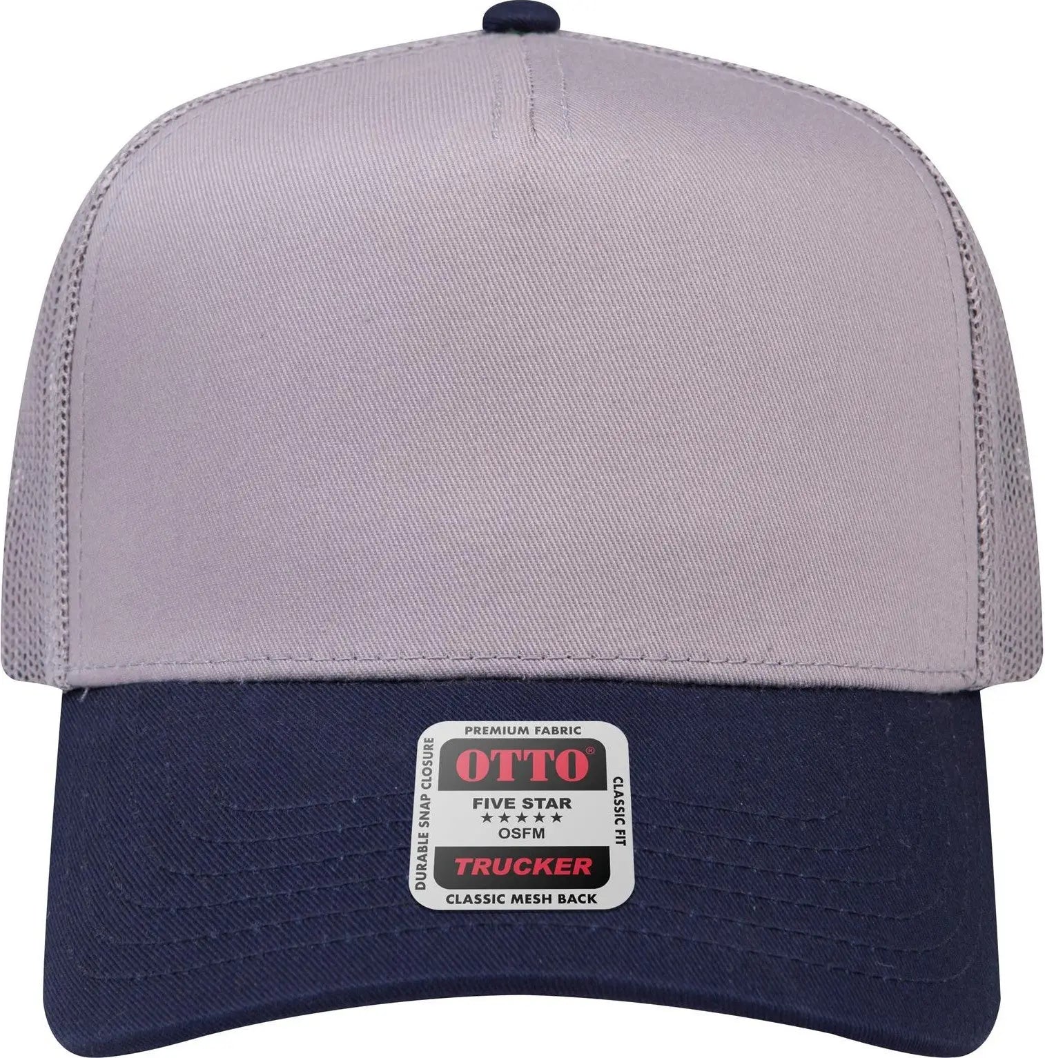 Otto 32-285 5 Panel Mid Profile Mesh Back Trucker Cap - Nvy/gry - 6 1/2’’ - 7 5/8’’