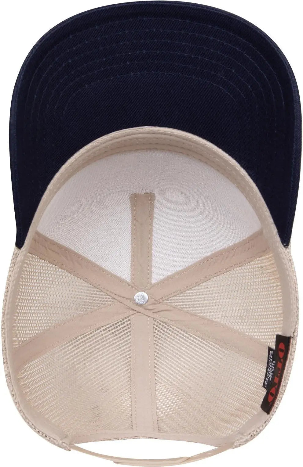 Otto 32-285 5 Panel Mid Profile Mesh Back Trucker Cap - Nvy/kha - 6 1/2’’ - 7 5/8’’