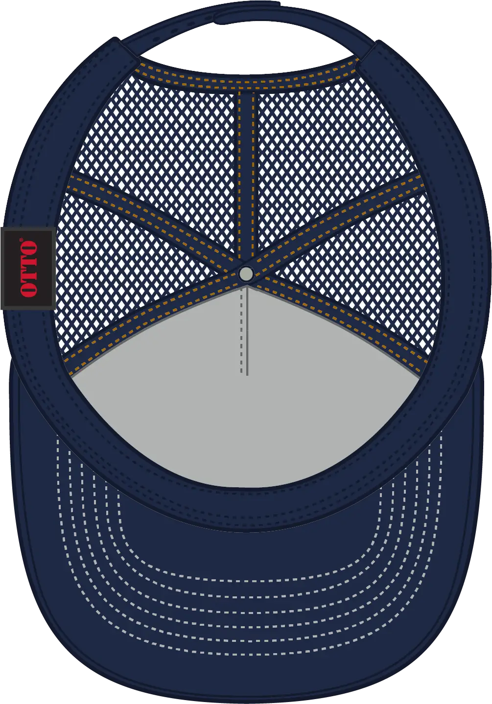 Otto 32-285 5 Panel Mid Profile Mesh Back Trucker Cap - Nvy/wt - 6 1/2’’ - 7 5/8’’