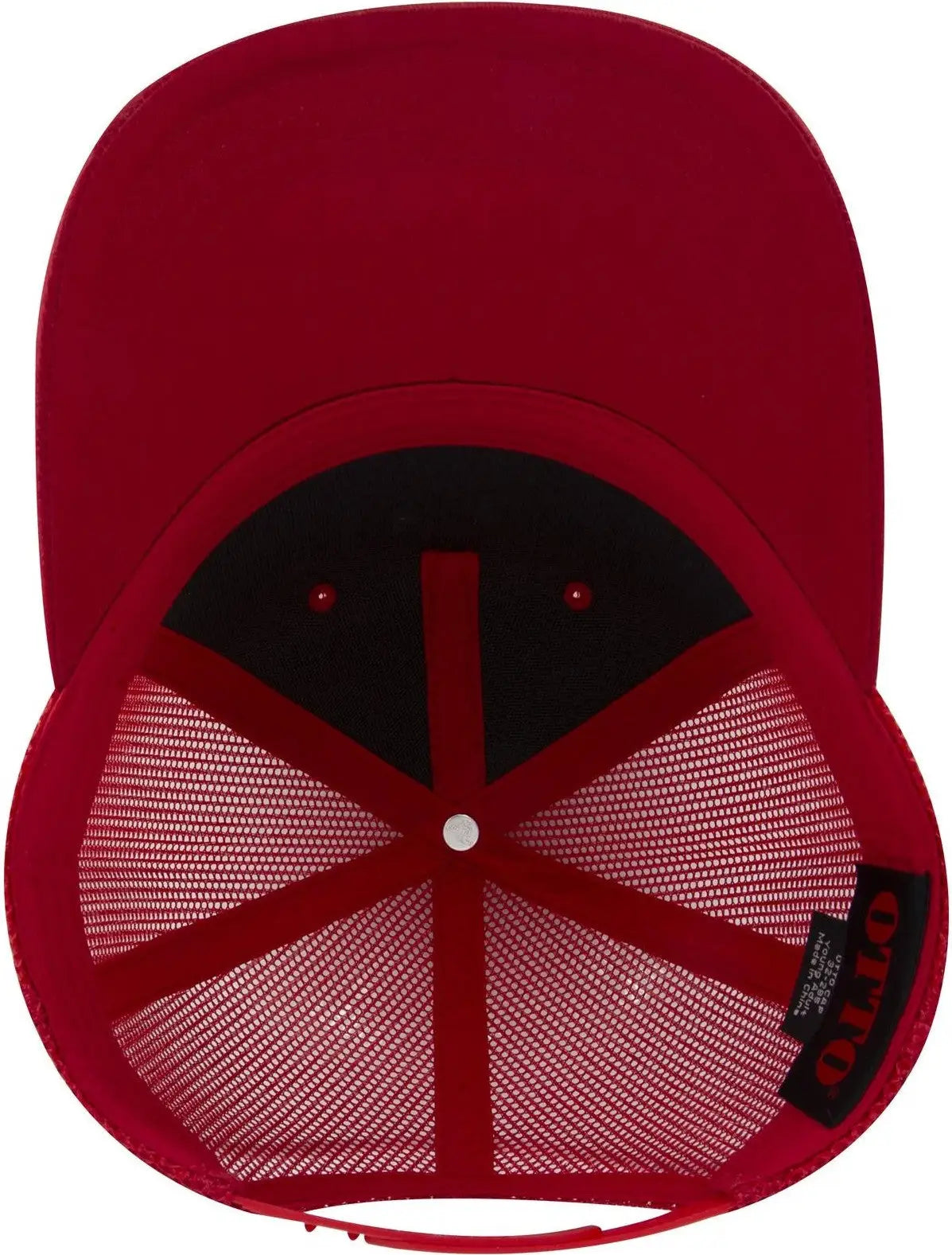 Otto 32-285 5 Panel Mid Profile Mesh Back Trucker Cap - Red