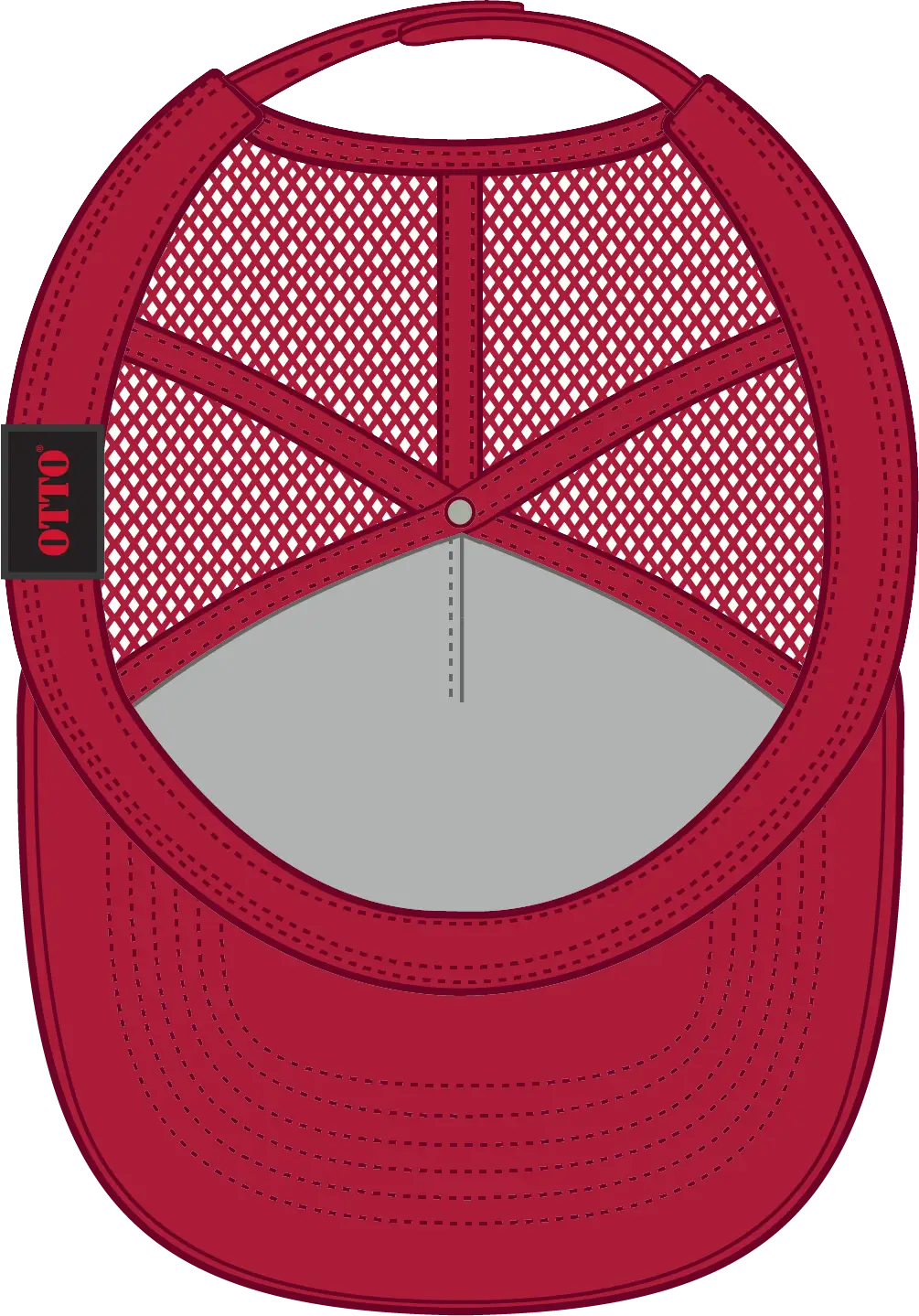 Otto 32-285 5 Panel Mid Profile Mesh Back Trucker Cap - Red