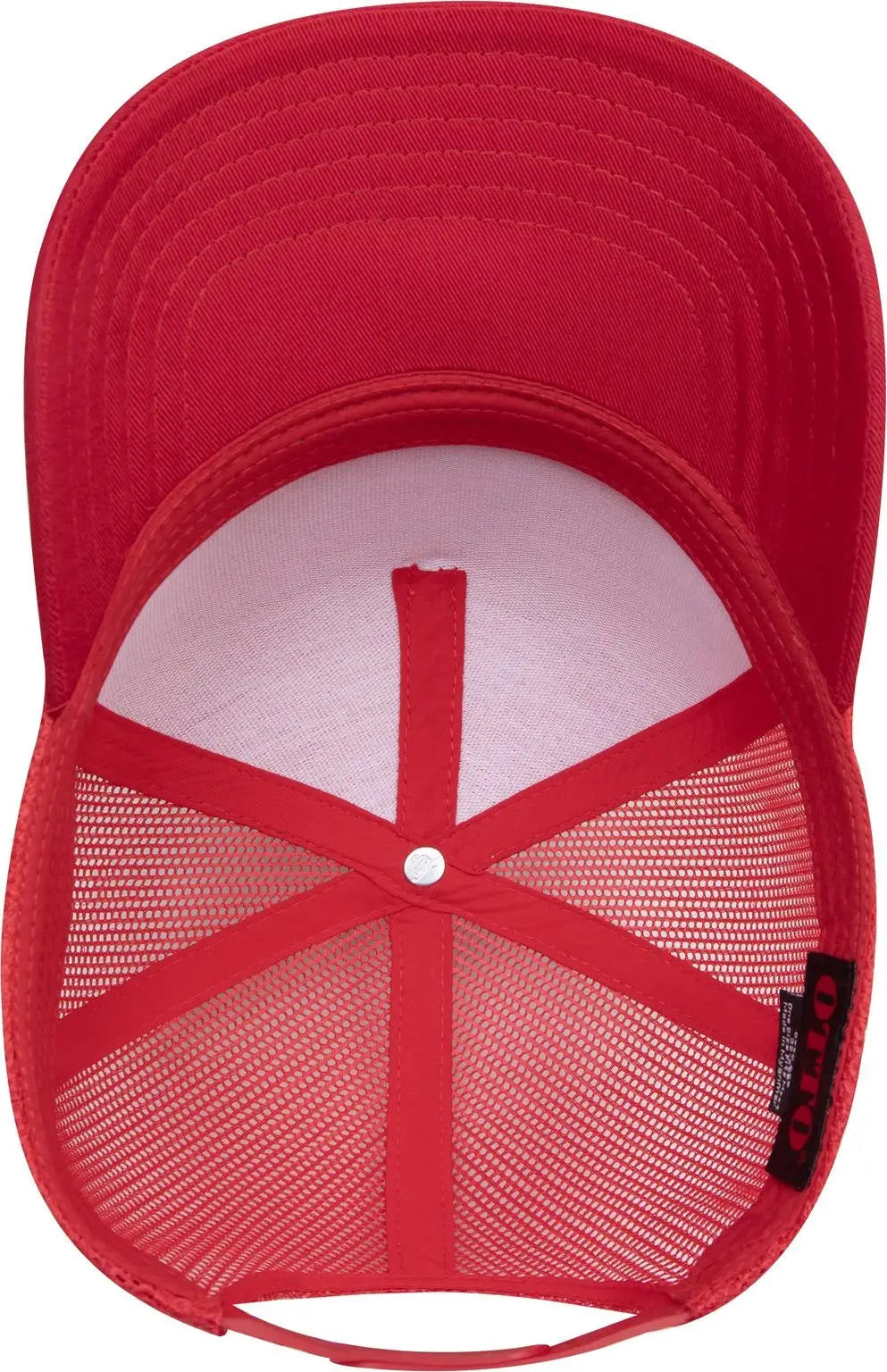 Otto 32-285 5 Panel Mid Profile Mesh Back Trucker Cap - Red