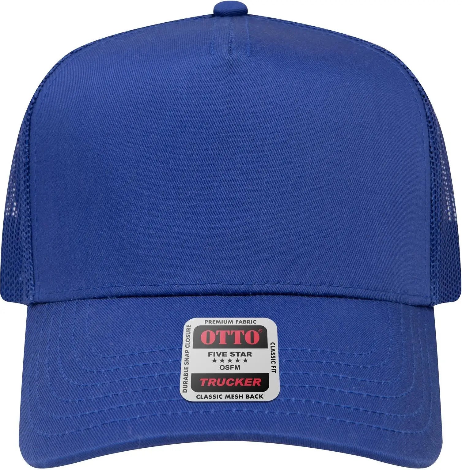 Otto 32-285 5 Panel Mid Profile Mesh Back Trucker Cap - Royal