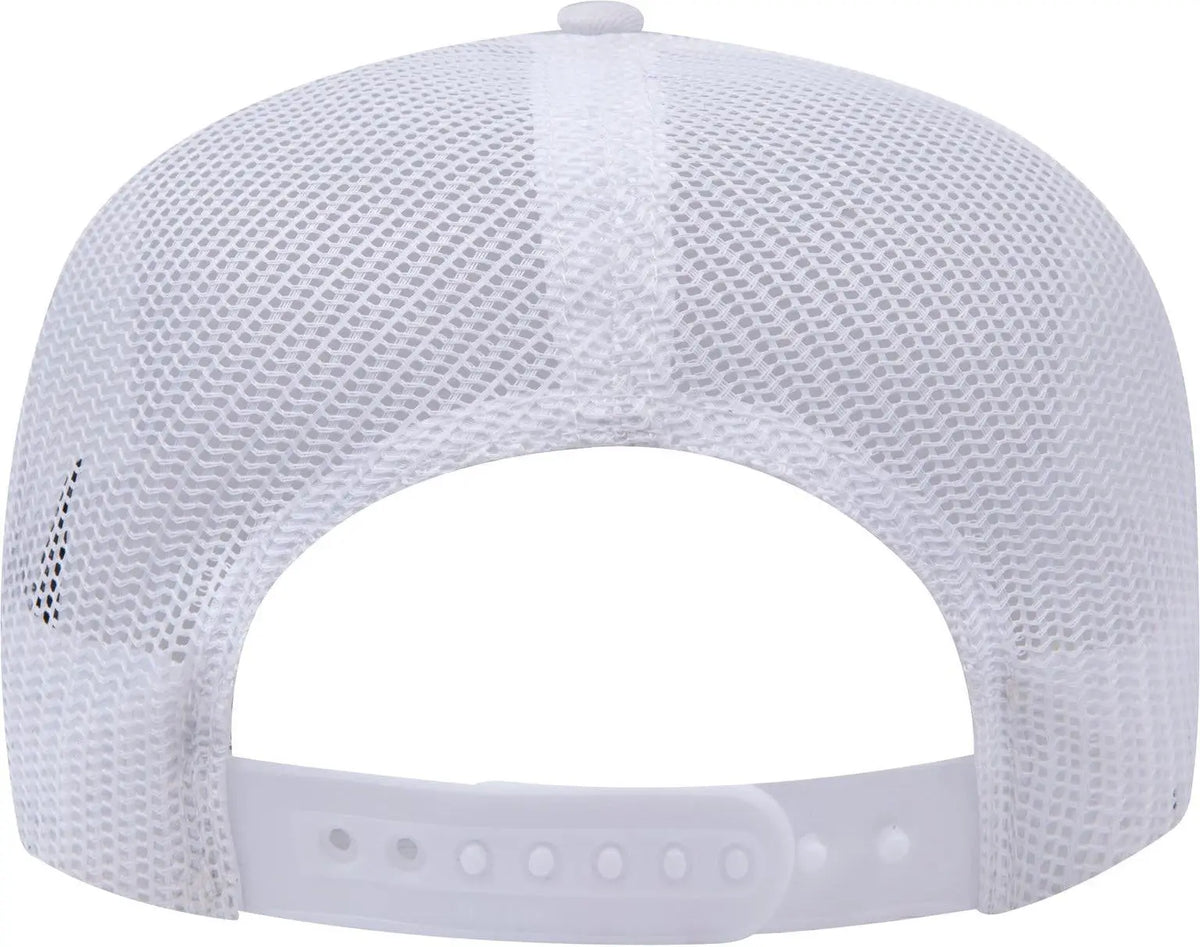 Otto 32-285 5 Panel Mid Profile Mesh Back Trucker Cap - White