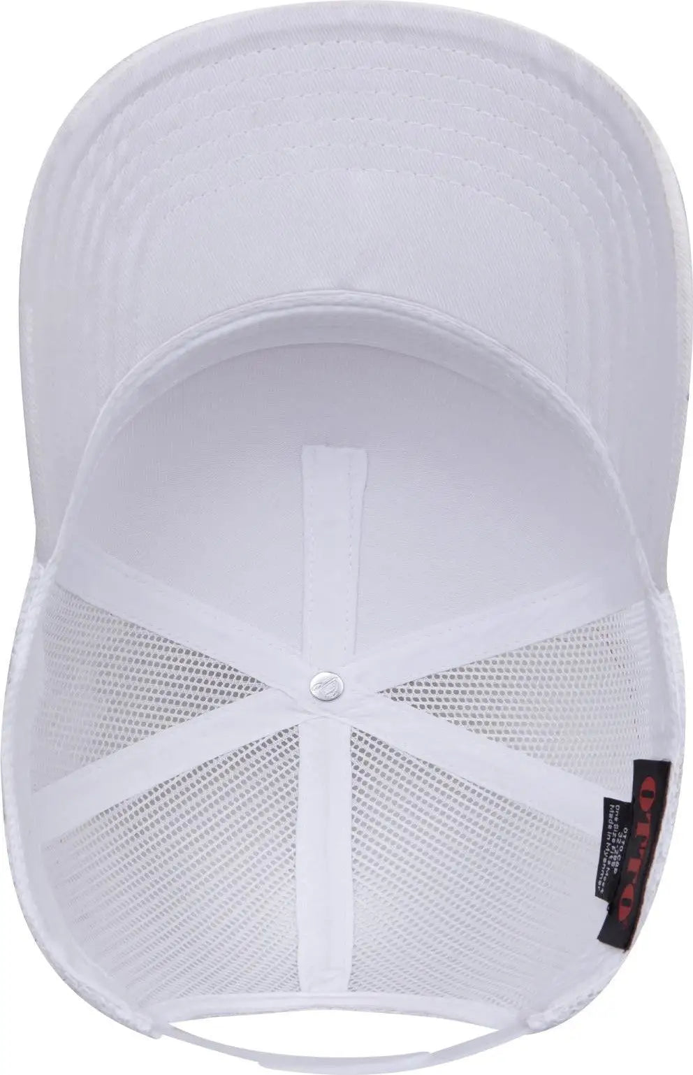 Otto 32-285 5 Panel Mid Profile Mesh Back Trucker Cap - White