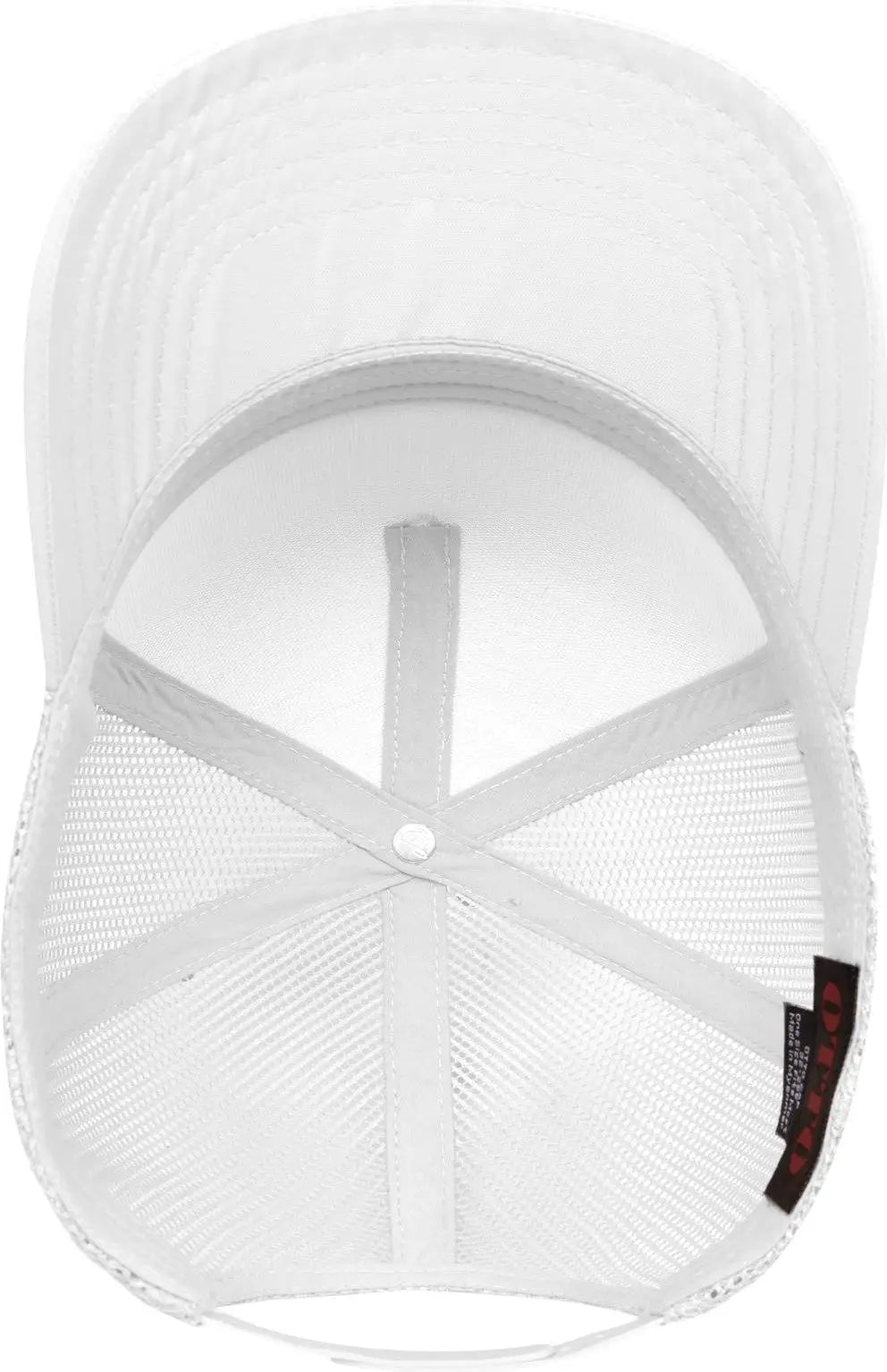 Otto 32-285 5 Panel Mid Profile Mesh Back Trucker Cap - Wht - 6 1/2’’ - 7 5/8’’