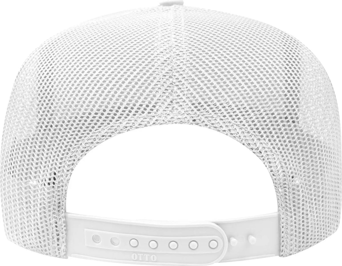 Otto 32-285 5 Panel Mid Profile Mesh Back Trucker Cap - Wht - 6 1/2’’ - 7 5/8’’